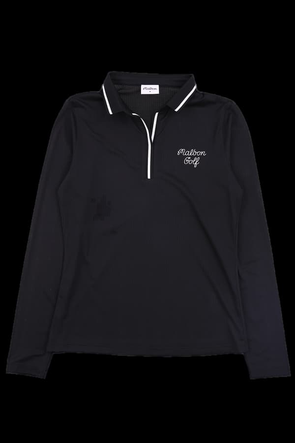 브이넥  로고 긴팔티셔츠