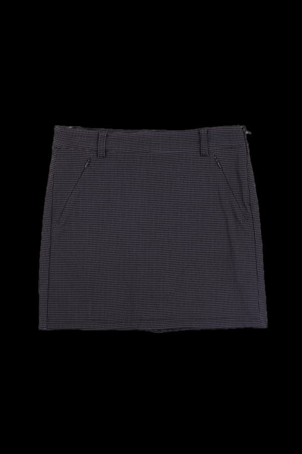 체크 로고 기모 스커트