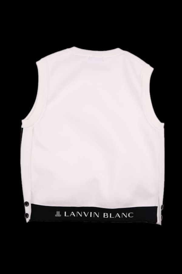 옆 단추 배색 니트조끼 