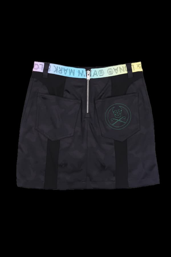 패턴 사이드 로고 스커트