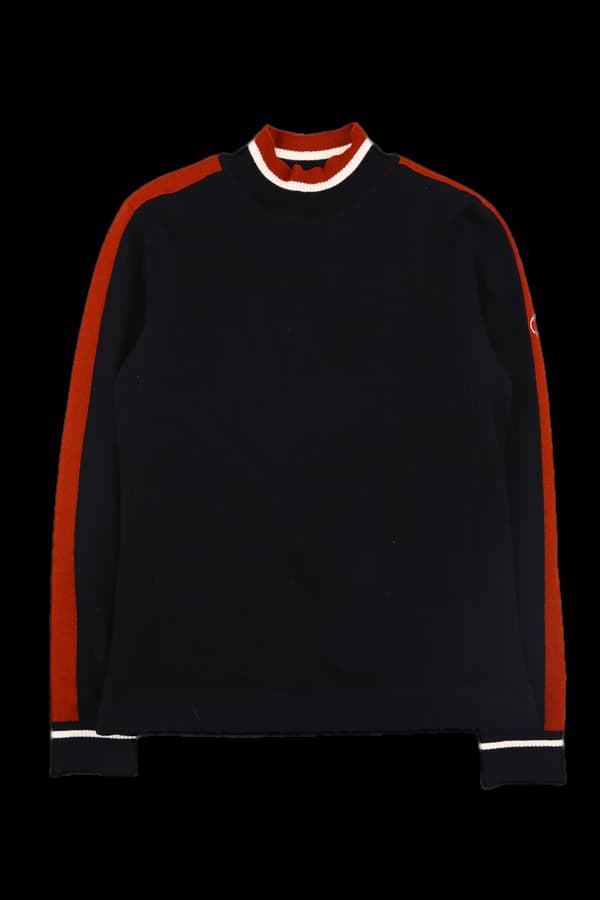 하이넥  배색 니트