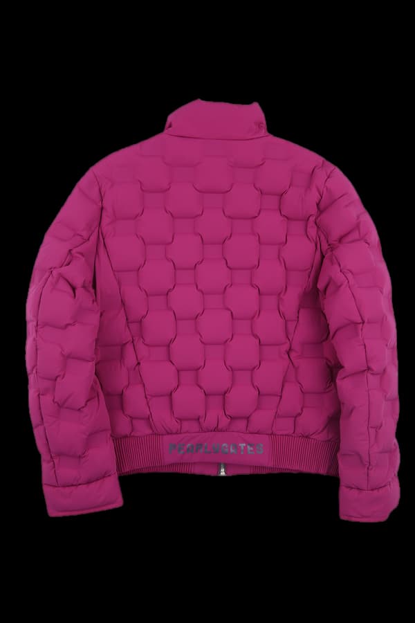  패턴 사이드 로고 패딩점퍼