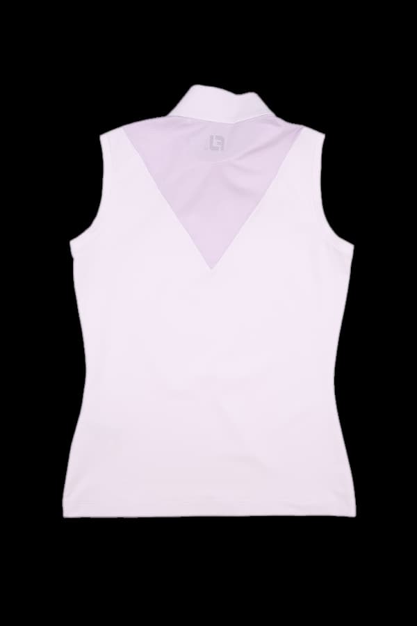 하이넥 단추 민소매티셔츠