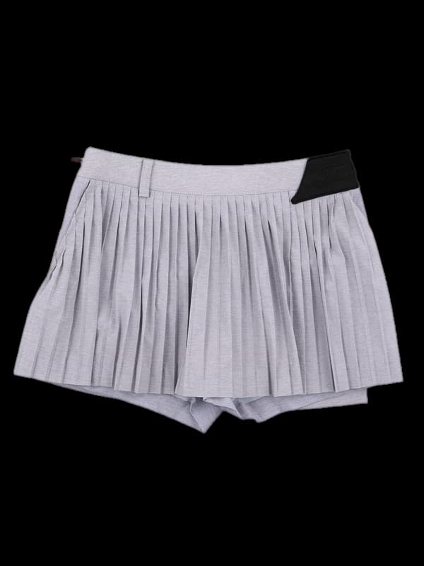 사이드 로고 플리츠 스커트