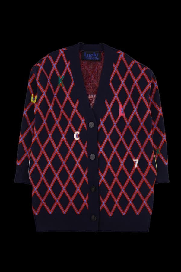 아가일 롱 가디건 