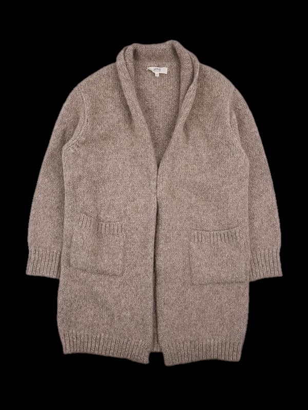 알파카 롱 가디건 