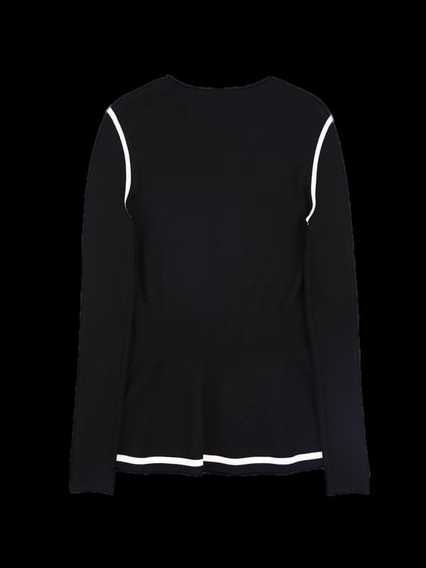 배색 프릴  긴팔니트 