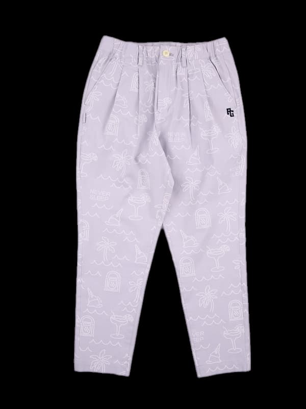 패턴 코튼 팬츠 