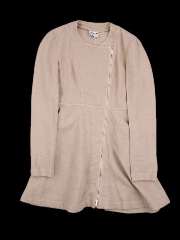 린넨 슬림 집업 원피스 