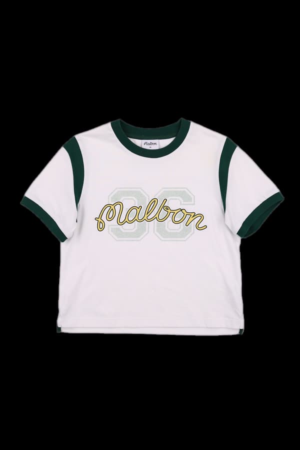 배색 크롭 반팔 