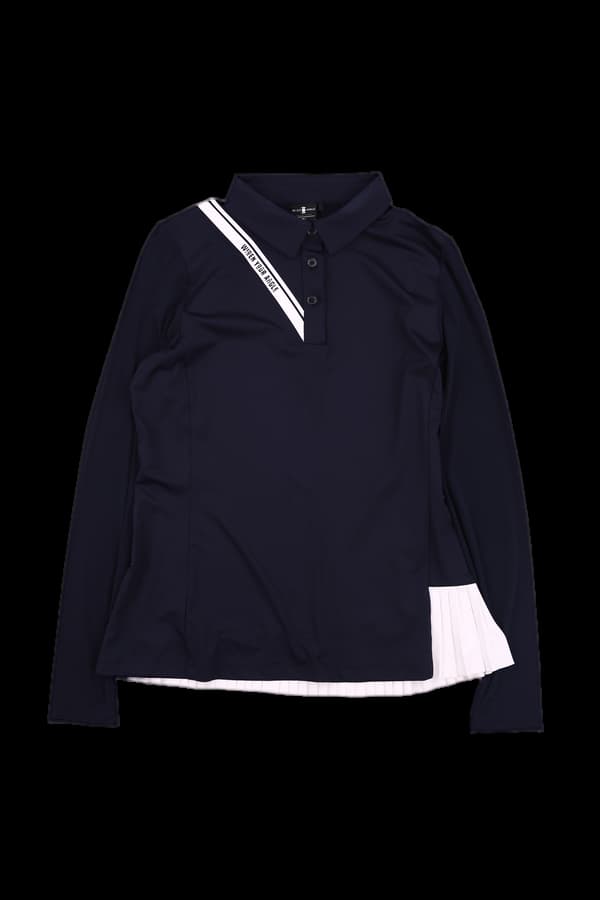 플리츠 긴팔 카라티