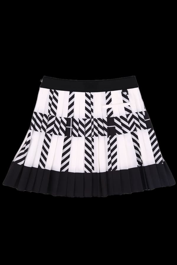 패턴 밴딩 플리츠 스커트