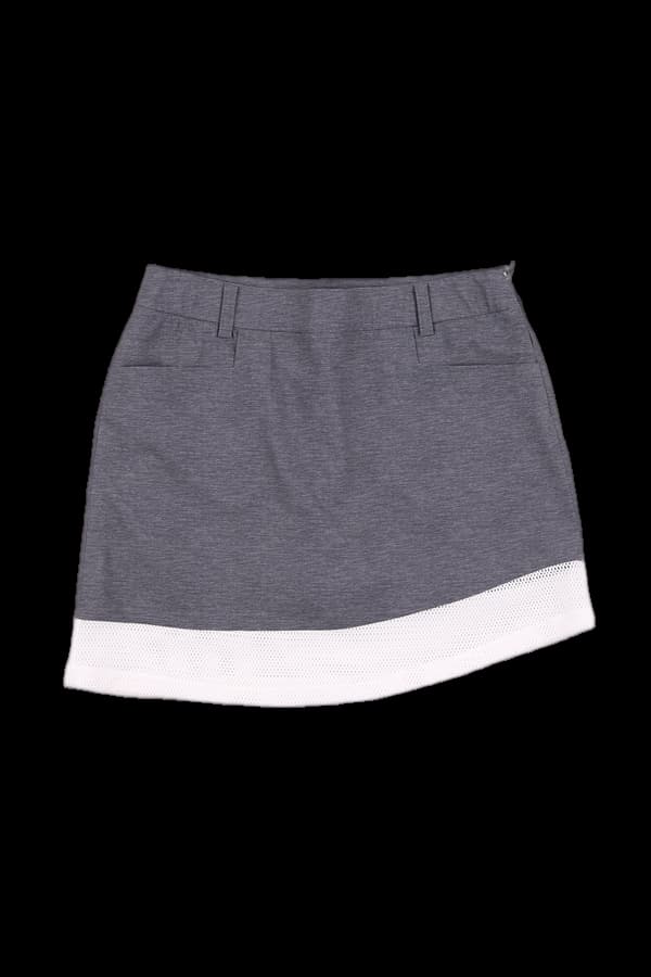 패턴 밑단 미니 스커트 