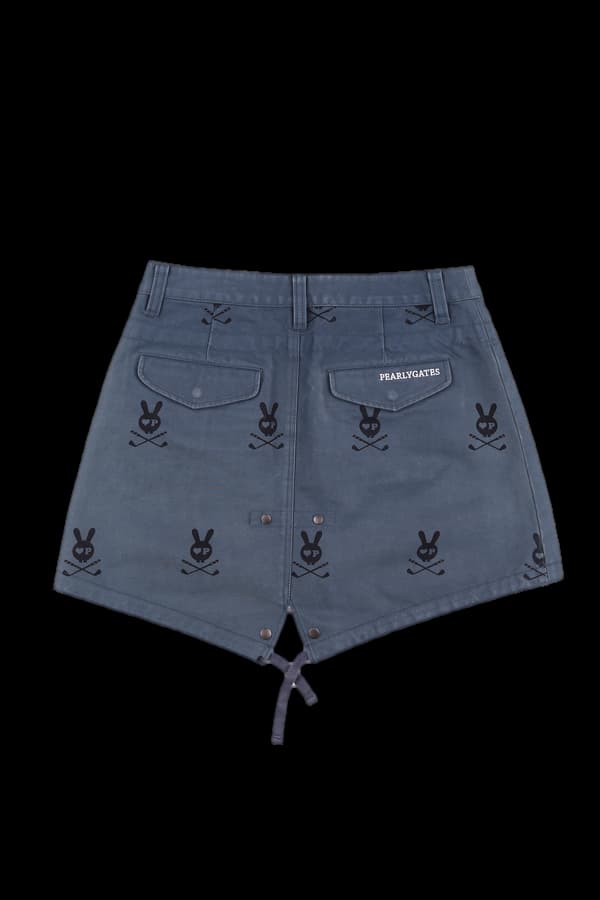 로고 패턴 포켓 미니 스커트