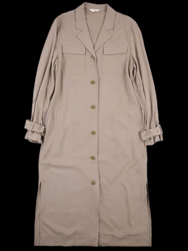 [새상품] 포켓 브이넥 셔츠 롱 원피스 