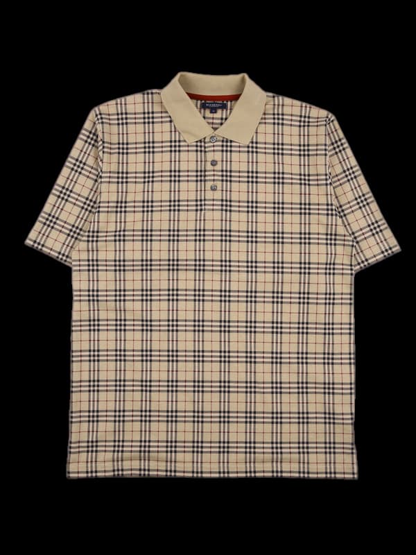[남성] 체크 카라 반팔 티셔츠