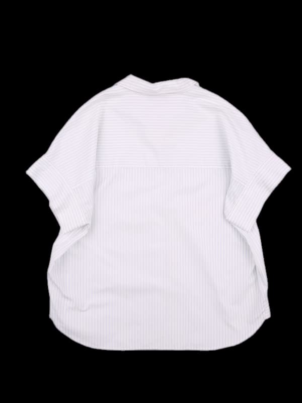 스트라이프 카라 반팔 셔츠 