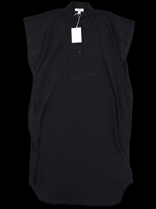 [새상품] 실크 셔츠 롱 원피스