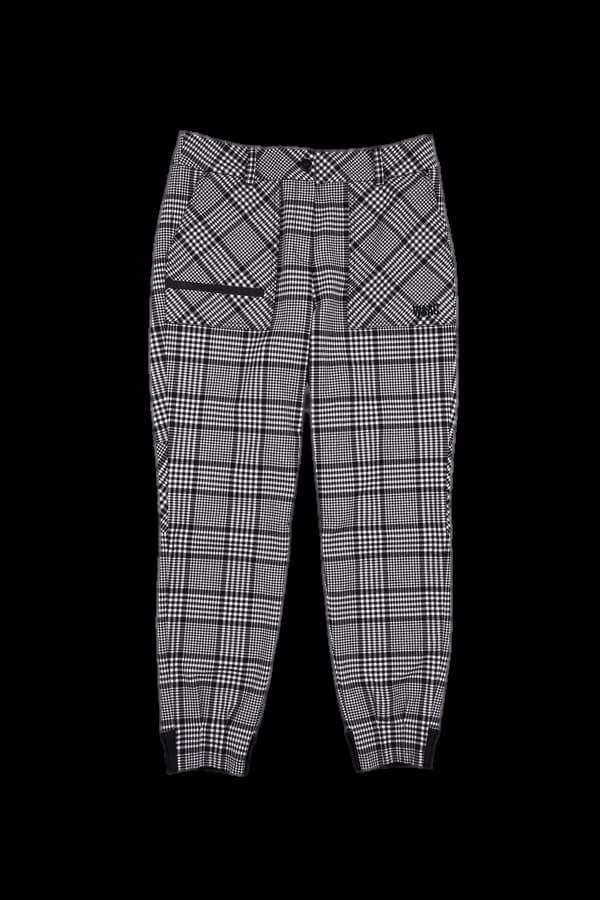 체크 울 조거 팬츠