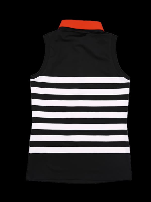 칼라 스트라이프 민소매