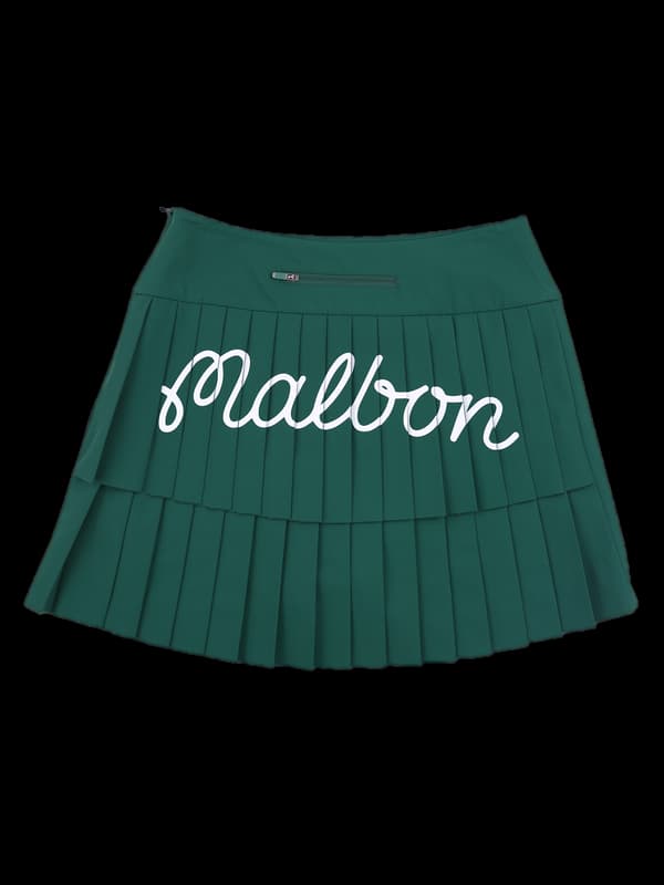 빅 로고 플리츠 스커트