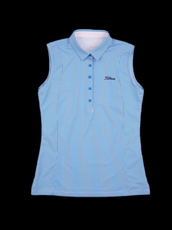 스트라이프 민소매 카라티