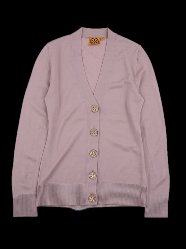 로고 포인트 브이넥 가디건 