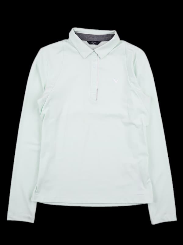 로고 카라 슬림 긴팔