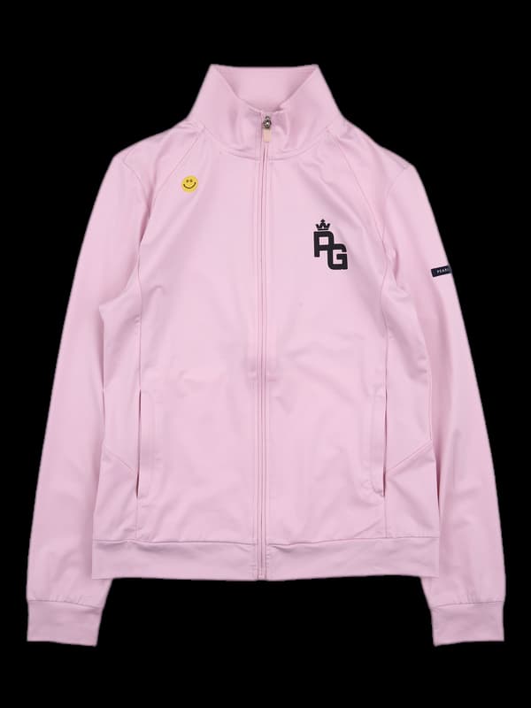 로고 하이넥 긴팔 집업 