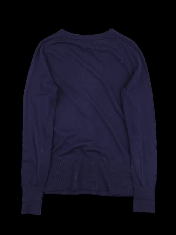 로고 브이넥 긴팔 가디건 