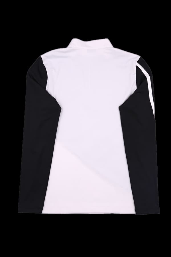 배색 긴팔 하프집업