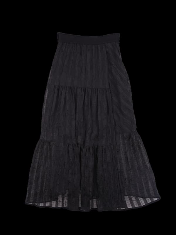 레이스 쉬폰 롱 스커트