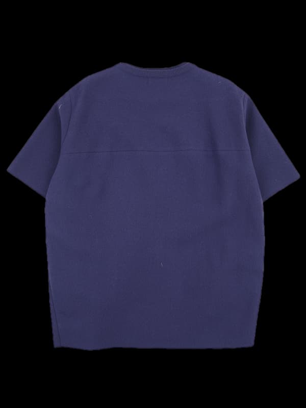 울 반집업 반팔 니트