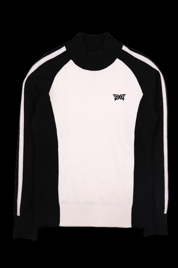 배색 긴팔 니트