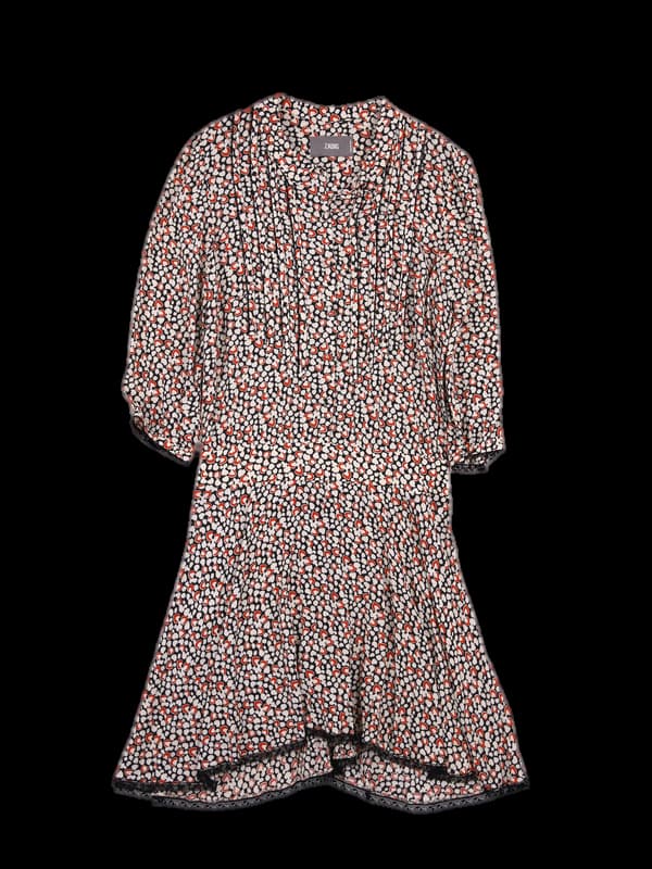 패턴 레이스 미니 원피스