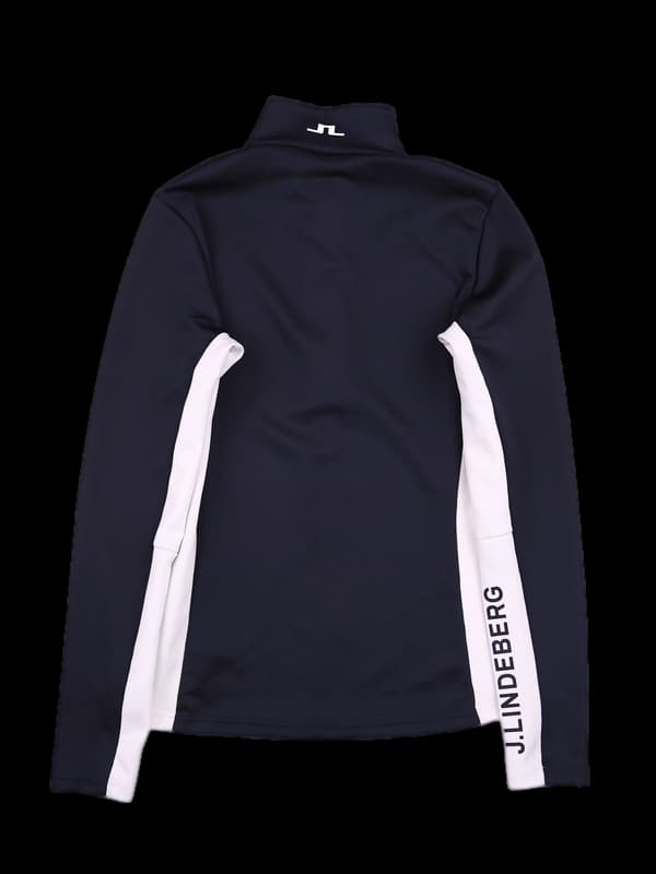 배색 긴팔 하프집업