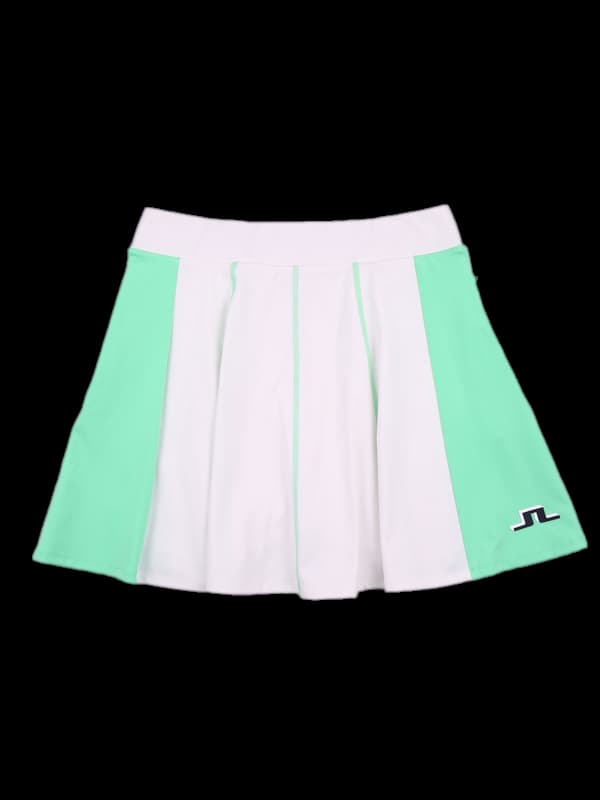 배색 플레어 스커트