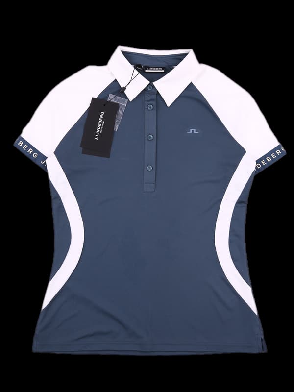 [새상품] 배색 반팔카라티