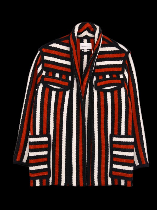 칼라 스트라이프 자켓