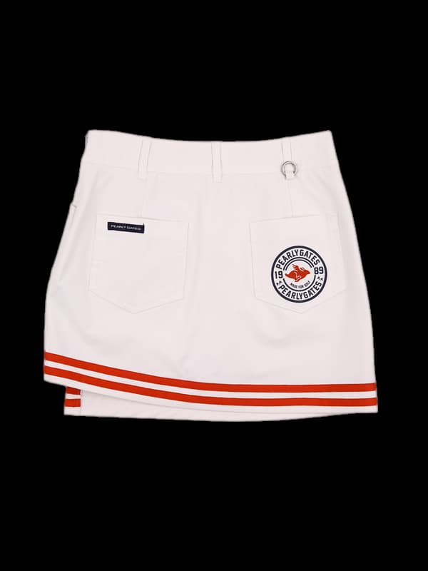 스트라이프 언발 스커트