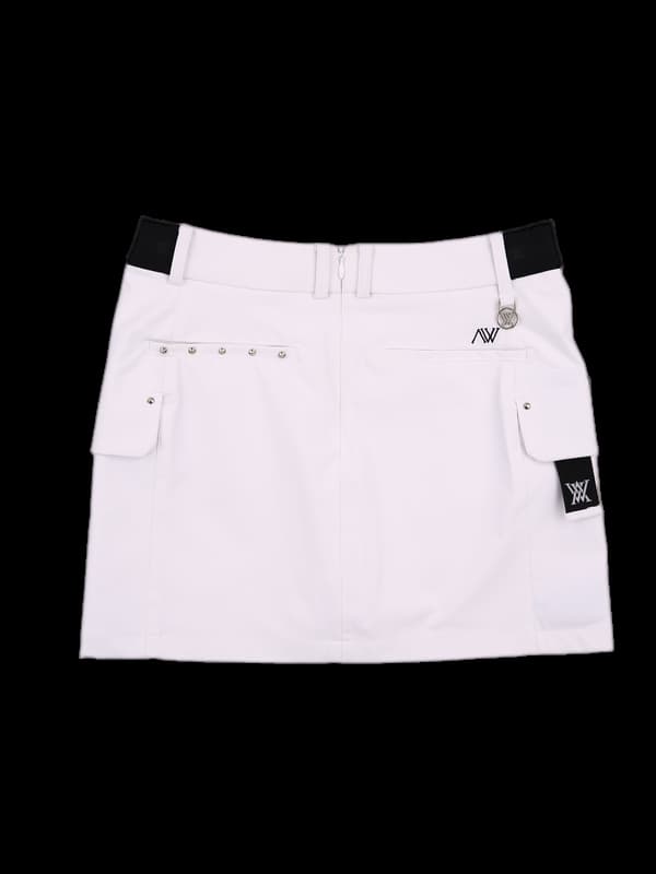 포켓 로고 트임 스커트