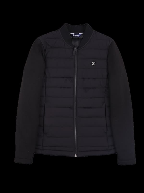 패딩 로고 니트 집업