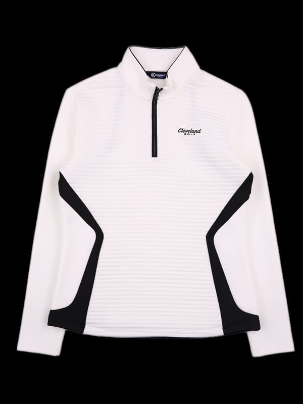  로고 배색 하프집업 긴팔