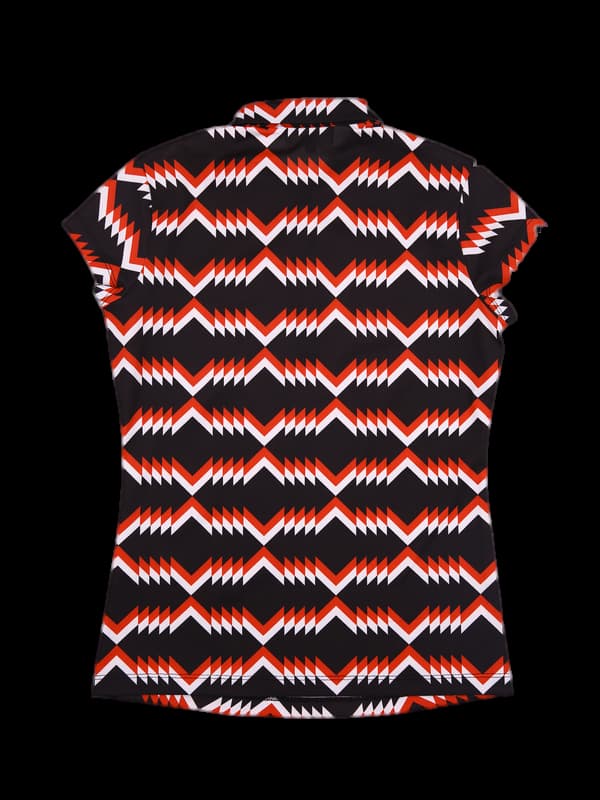 패턴 반팔 카라티