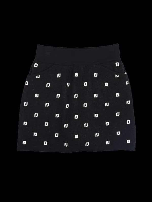 로고 니트 스커트