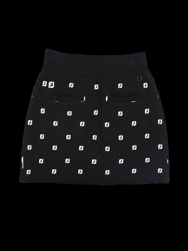 로고 니트 스커트