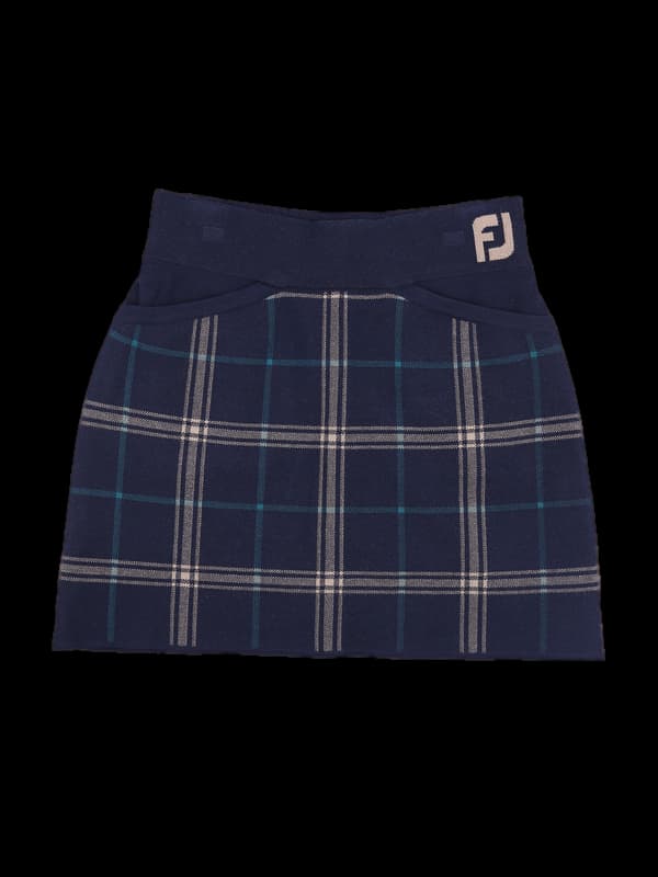 니트 체크스커트