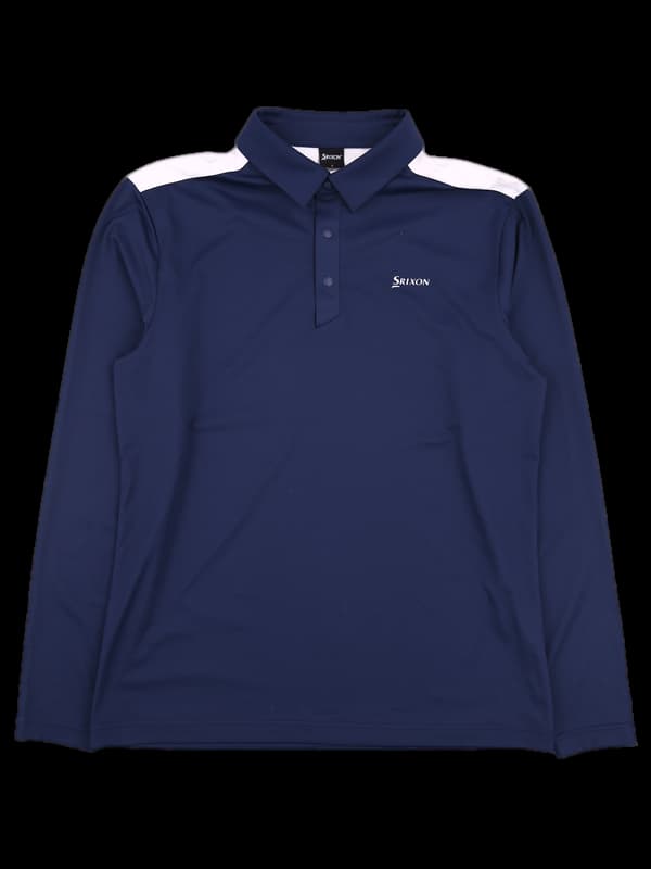 [남성] 배색 로고 카라 긴팔