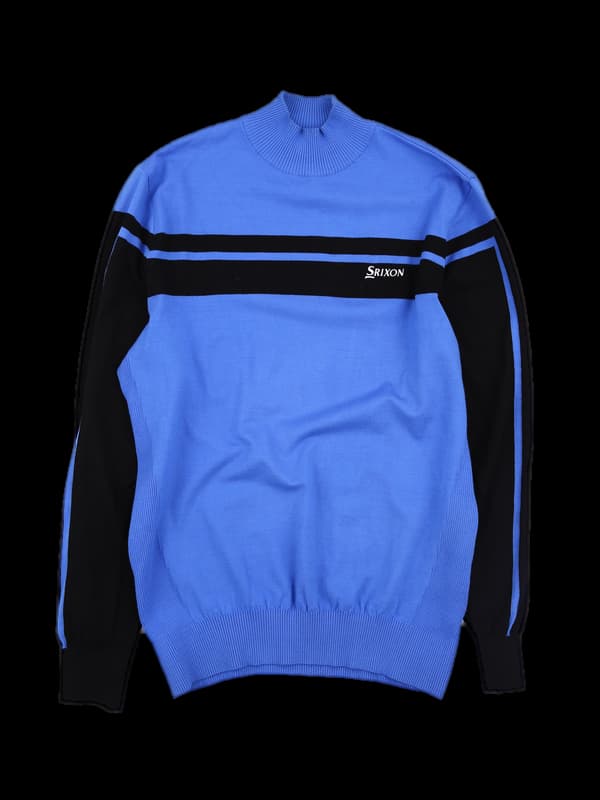 [남성] 배색 하이넥 긴팔 니트