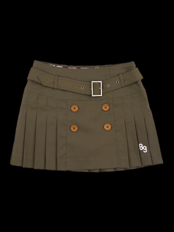 벨트 플리츠 스커트